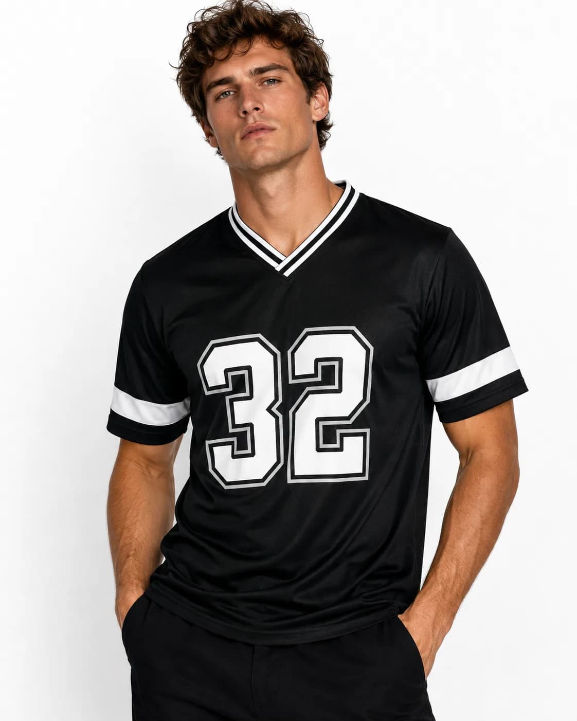 Varsity 32 Jersey Droup Shoulder Tee — alternate view